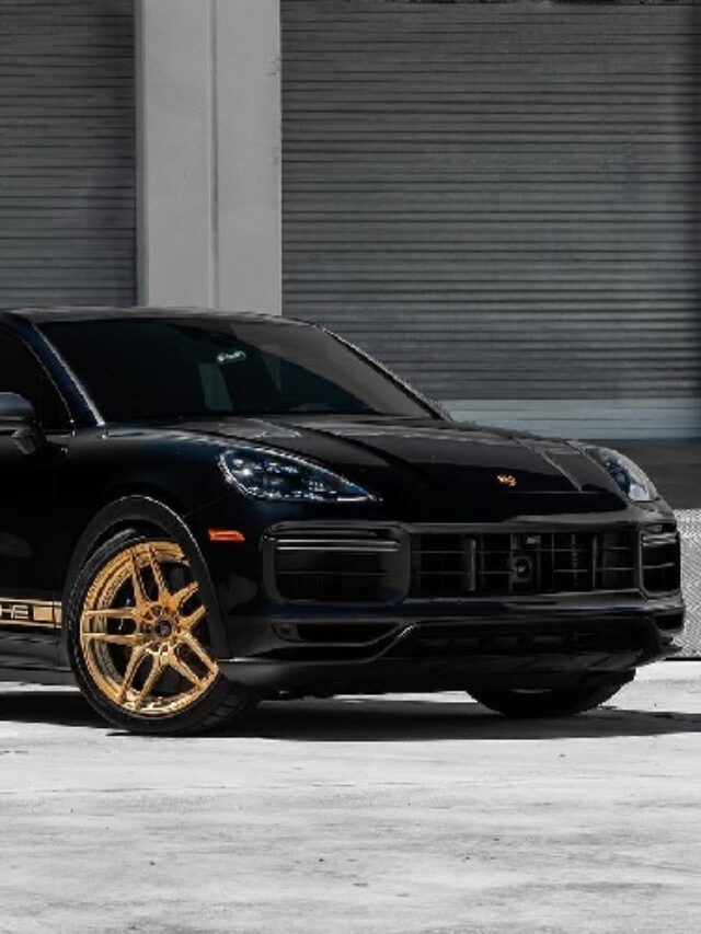 Retro Porsche Cayenne Turbo GT luce llantas doradas